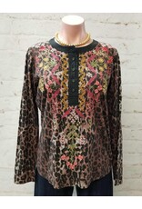 Johnny Was Johnny Was Mixed Media Henley T-Shirt Malaya