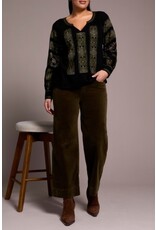 Tribal Tribal Long Sleeve Blouse with Embroidery