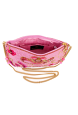 Rodeo Drive Pink Western Themed Beaded Crossbody Handbag