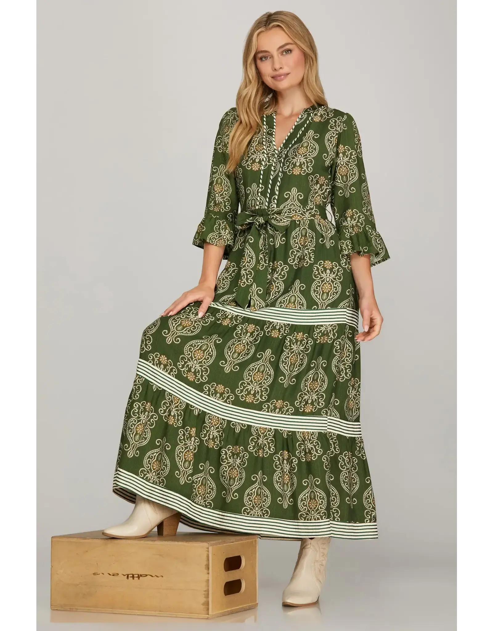 Elana Print Tiered Maxi Dress