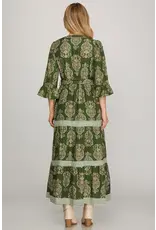 Elana Print Tiered Maxi Dress