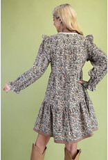 Tilda Vintage Woodland Print Tiered Dress