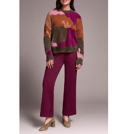 Tribal Tribal Long Sleeve Crew Neck Intarsia Sweater
