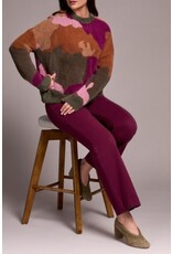 Tribal Tribal Long Sleeve Crew Neck Intarsia Sweater