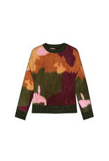 Tribal Tribal Long Sleeve Crew Neck Intarsia Sweater