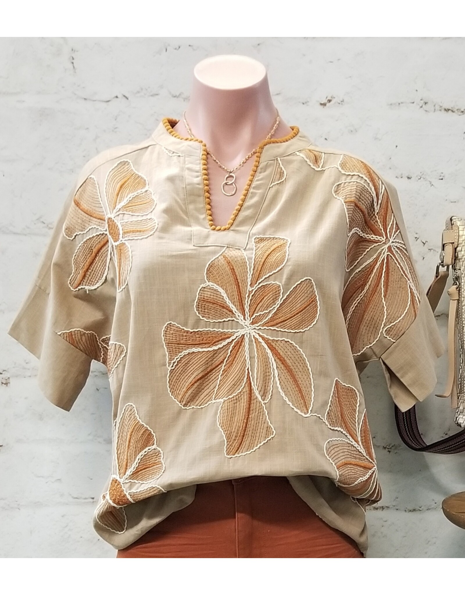 Savannah Embroidered Popover Top