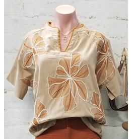Savannah Embroidered Popover Top