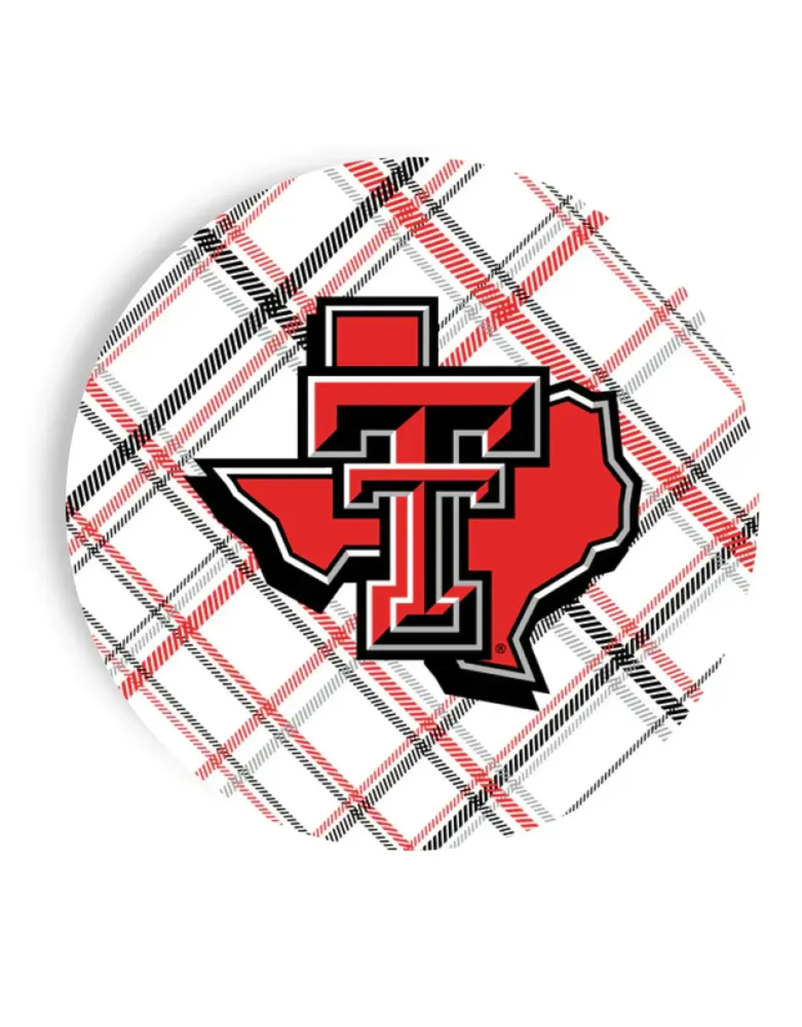 Texas Tech Double T Plaid 9 Inch Dinner Plates 10 Pack