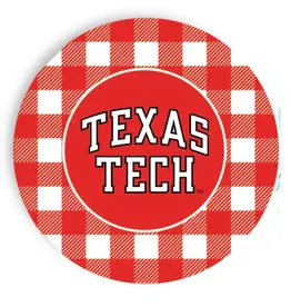 Texas Tech University Checkerboard 9 Inch Dinner Plates 10 Pack