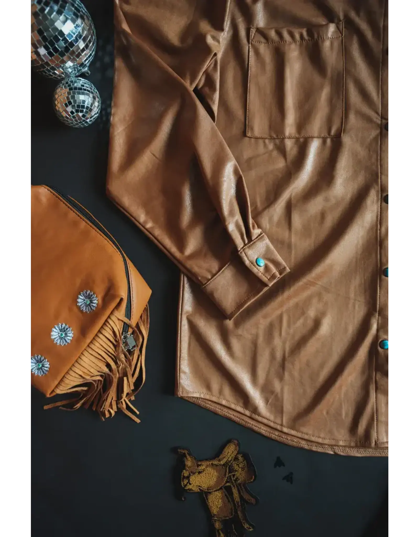 Leather Lux Pearl Snap Shirt