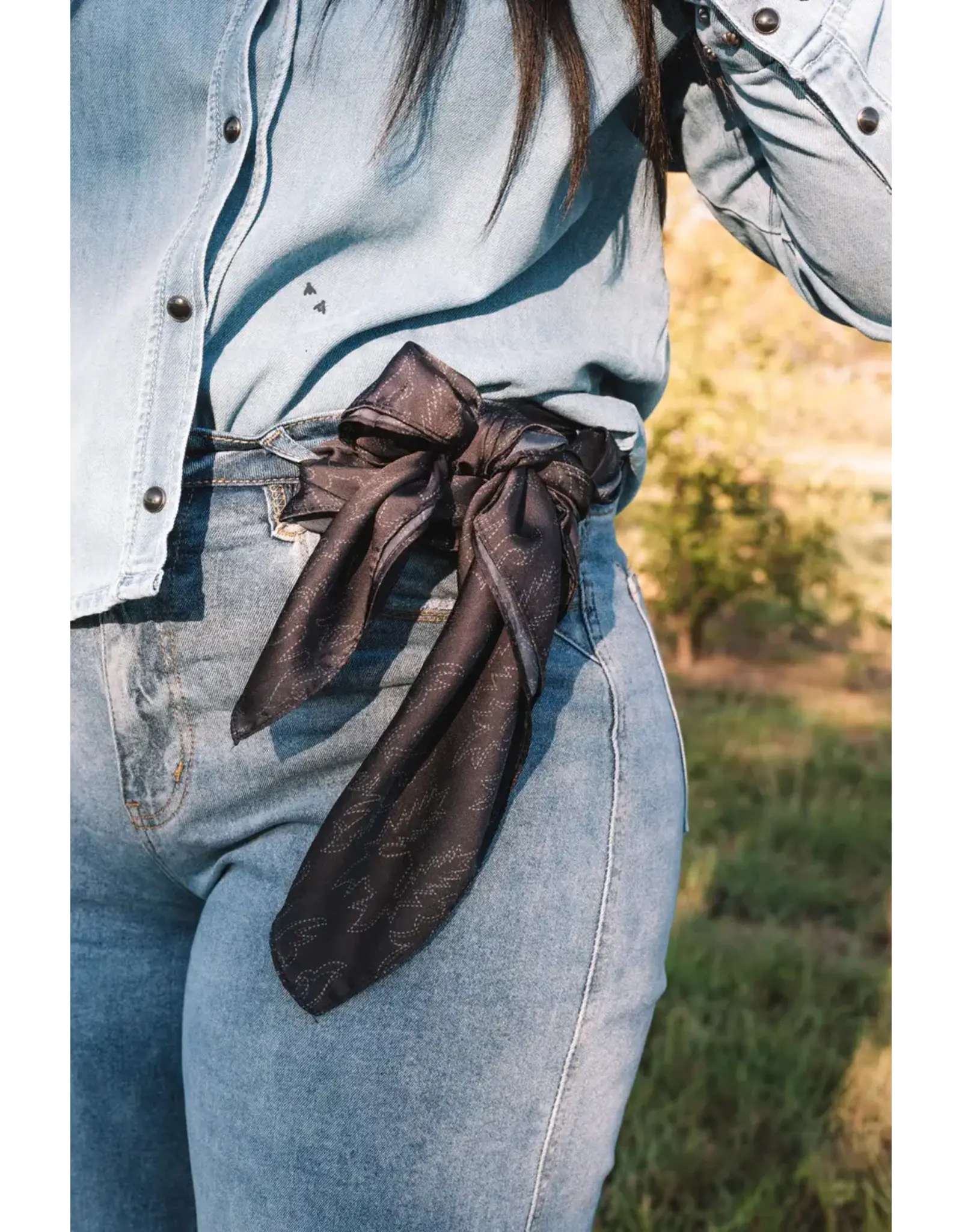 Large Rodeo Rag - Black Boot Stitch