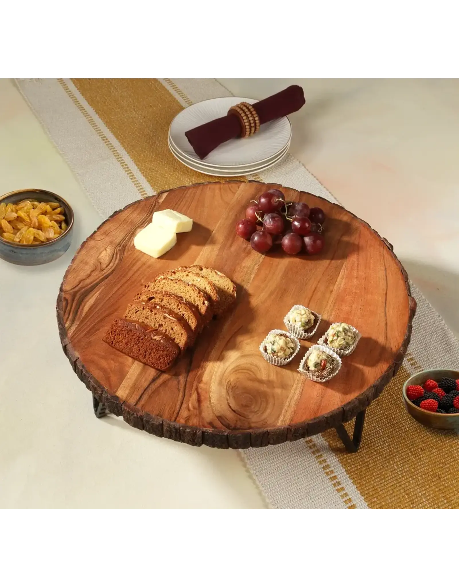 16" Round Bark Edge Cake Plate