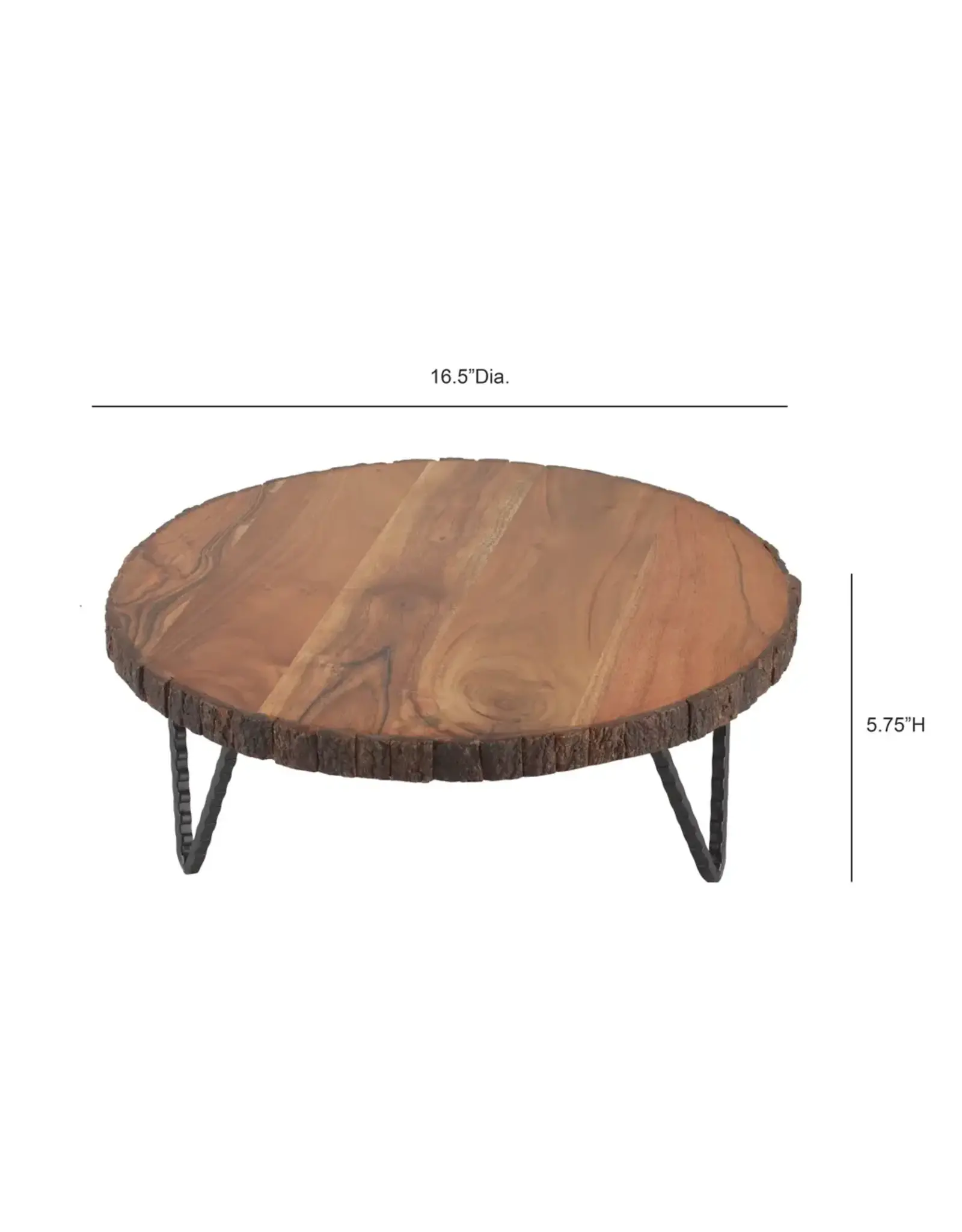 16" Round Bark Edge Cake Plate