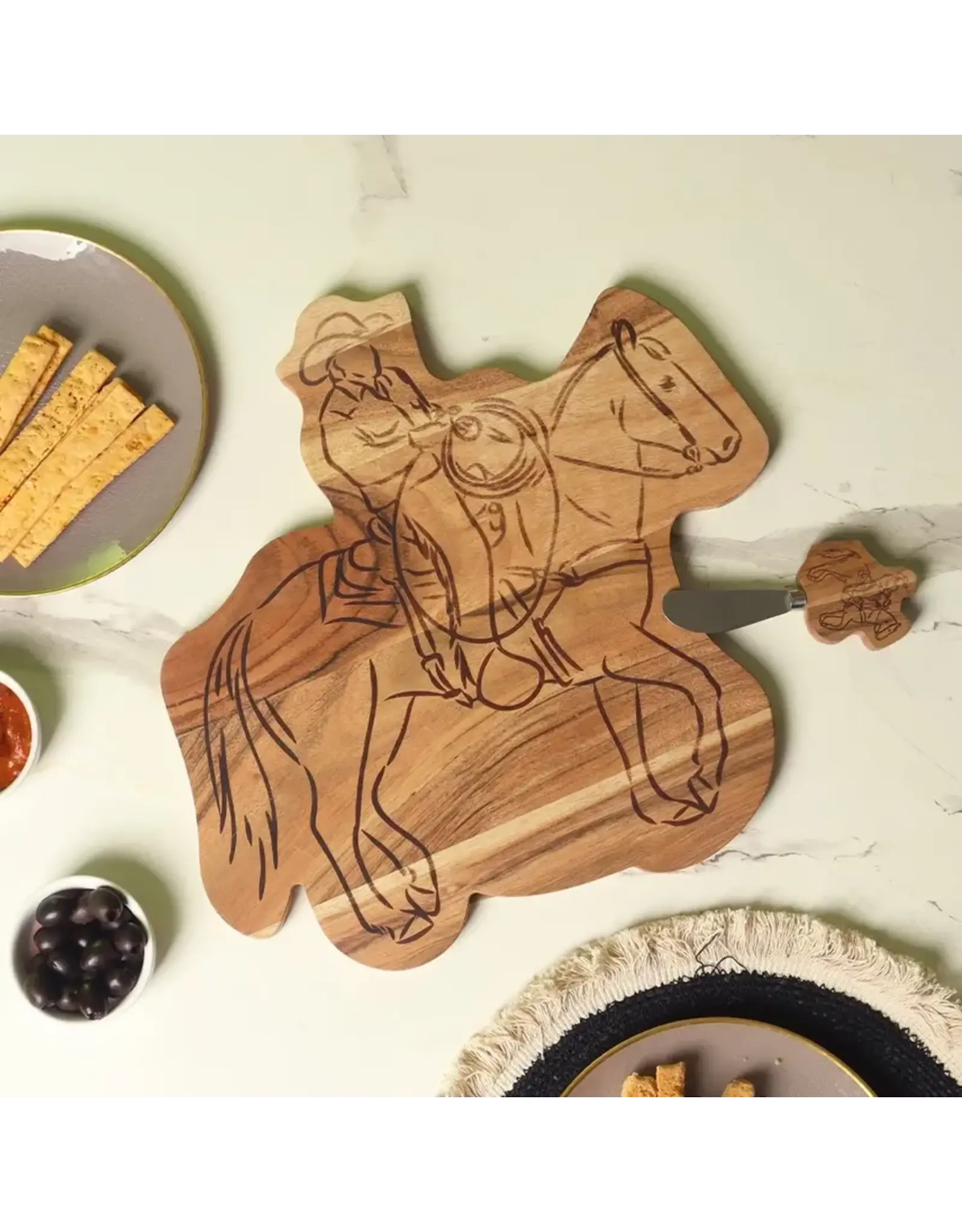 Cowboy Wood Board with Spreader