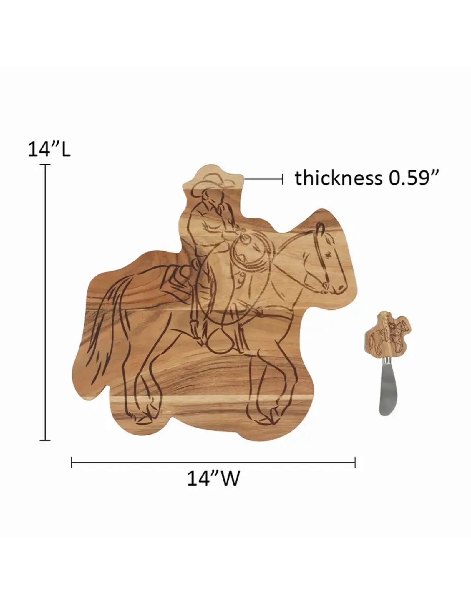 Cowboy Wood Board with Spreader