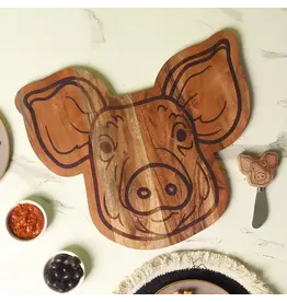 Pig Face Shaped Wood Board with Spreader