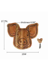 Pig Face Shaped Wood Board with Spreader Pig Face Shaped Wood Board with Spreader