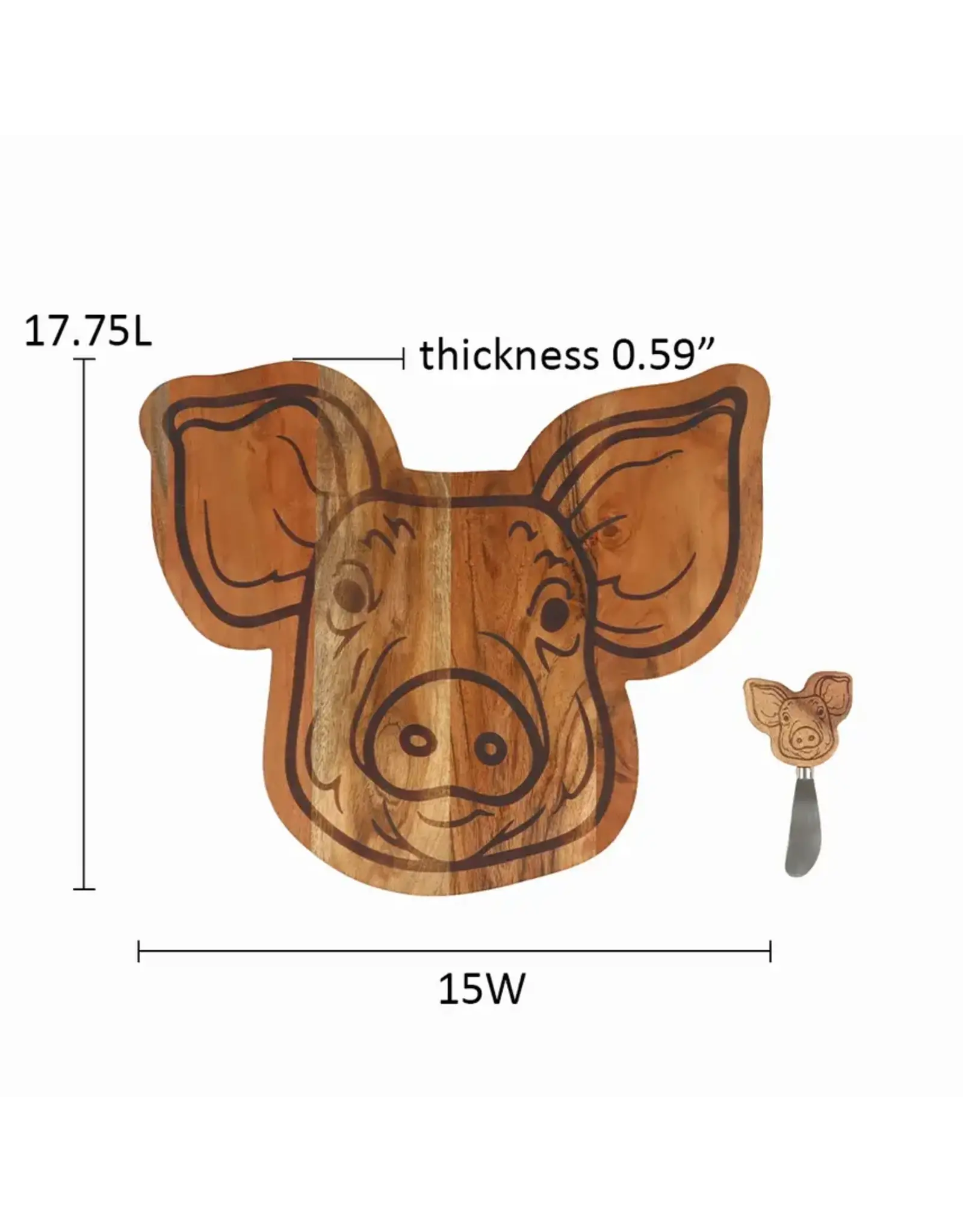 Pig Face Shaped Wood Board with Spreader