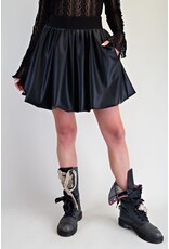 Francine Faux Leather Mini Bubble Skirt Black