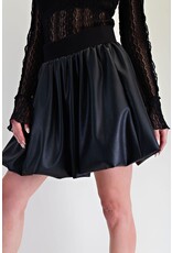 Francine Faux Leather Mini Bubble Skirt Black