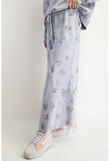 Willie Western Print Washed Terry Pants Grey