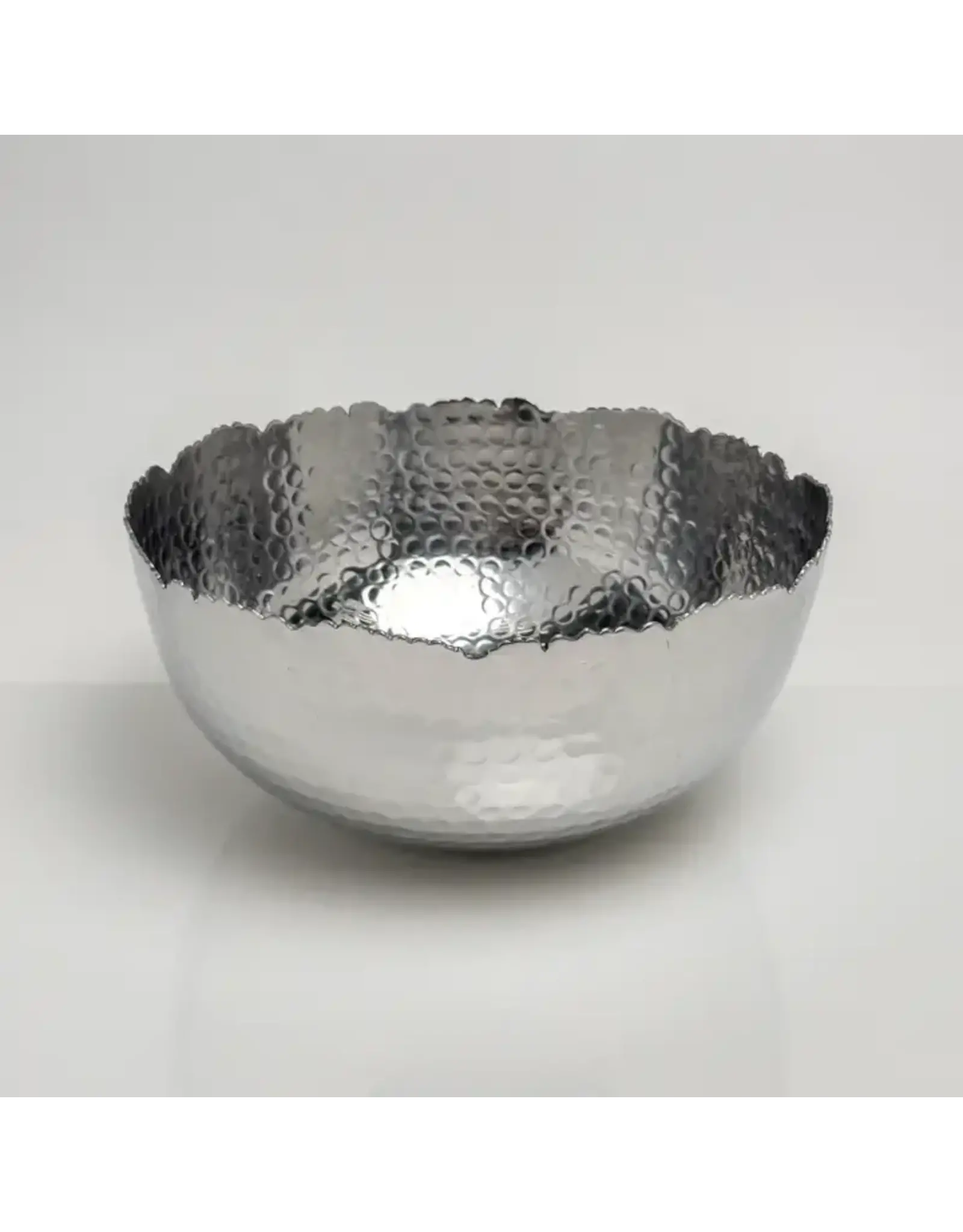 Silver Hammered Cut Edge 8" Bowl
