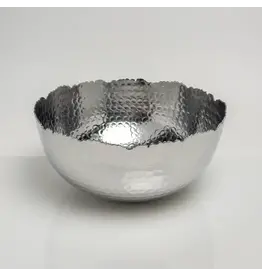 Silver Hammered Cut Edge 8" Bowl