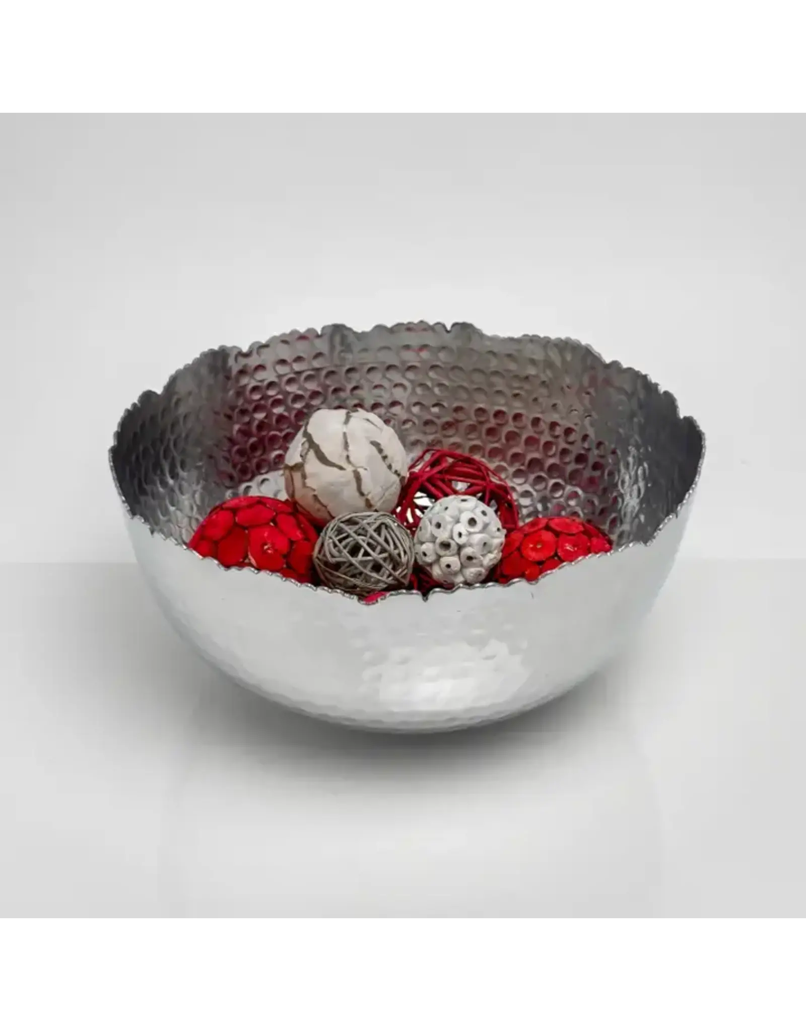 Silver Hammered Cut Edge 8" Bowl