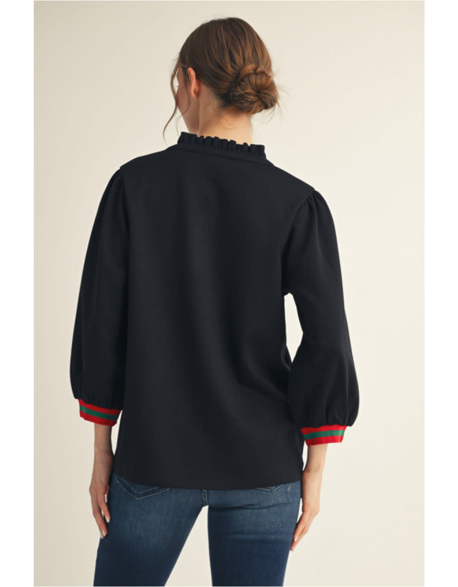 Guccish 3/4 Sleeves Solid Top