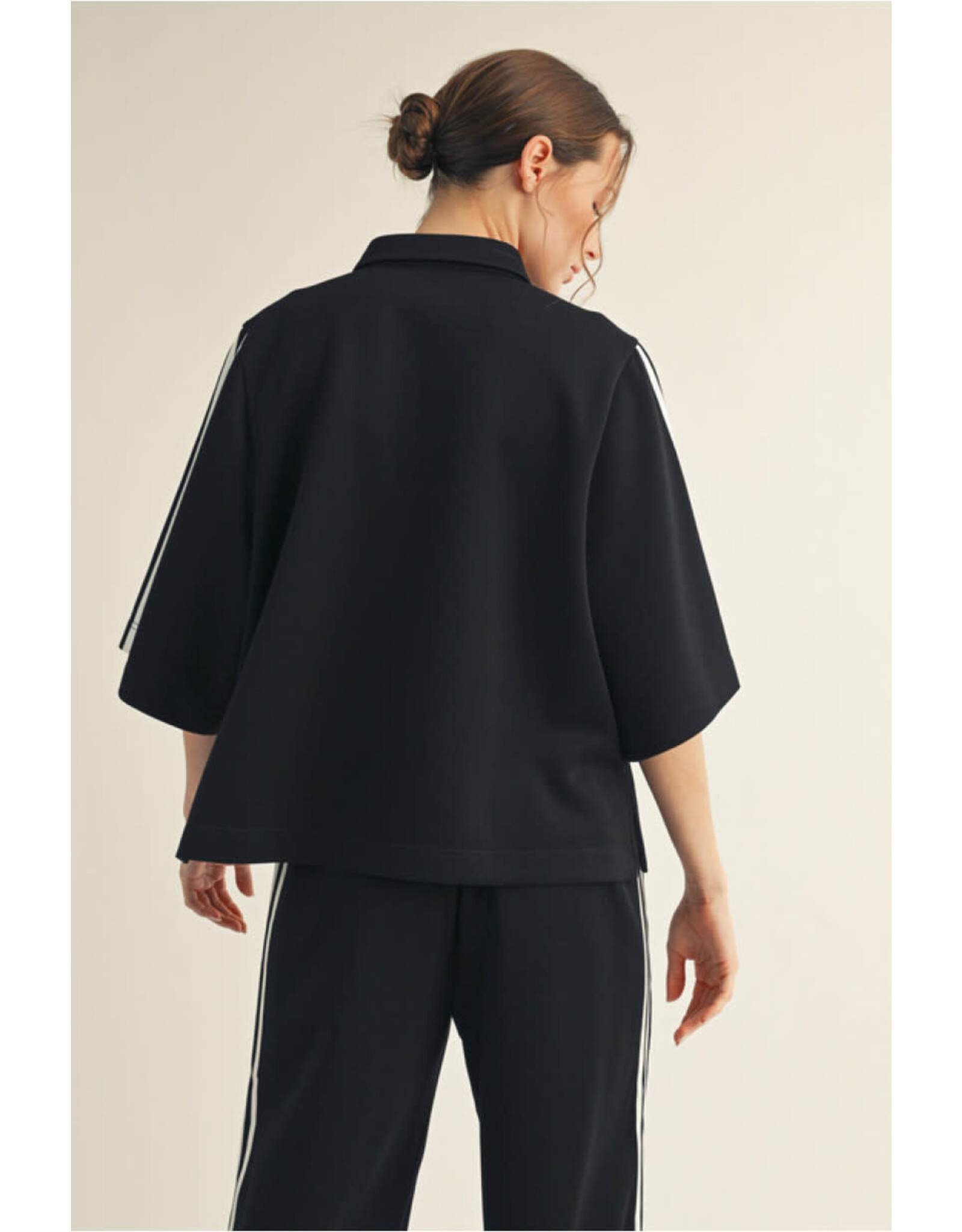 Hannah Half Sleeve Polo Sweatshirt