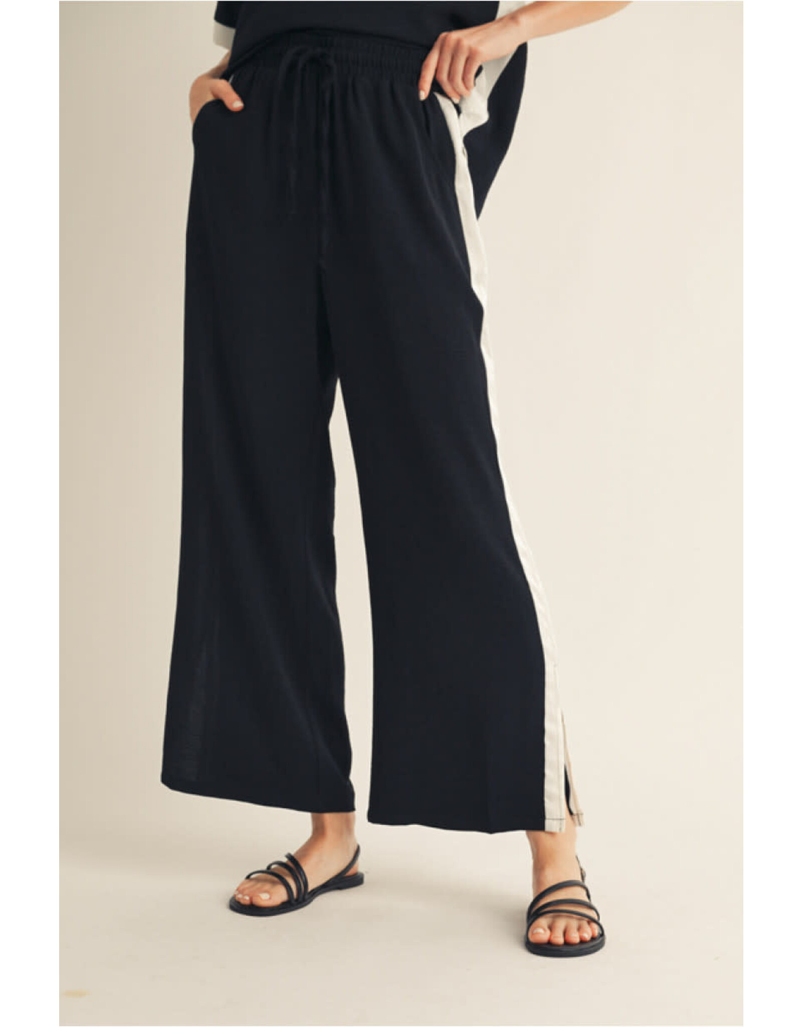 Pepita Loose Fits Black White Pants