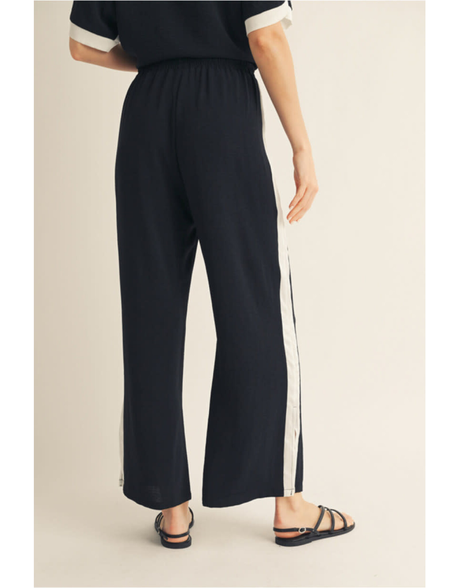 Pepita Loose Fits Black White Pants