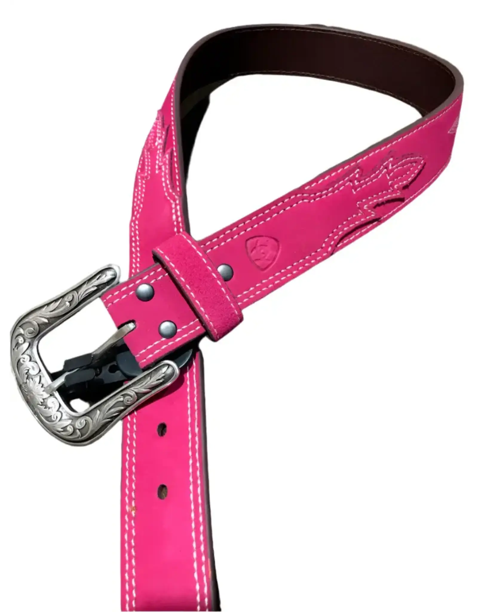 Ariat Ariat Women's Embroidered Western Leather Belt Pink
