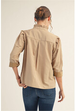 Alvira Stripe Stand Up Collar Top Alvira Stripe Stand Up Collar Top