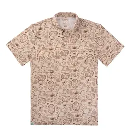 Sendero Cantina Pique Polo Yee Haw Print