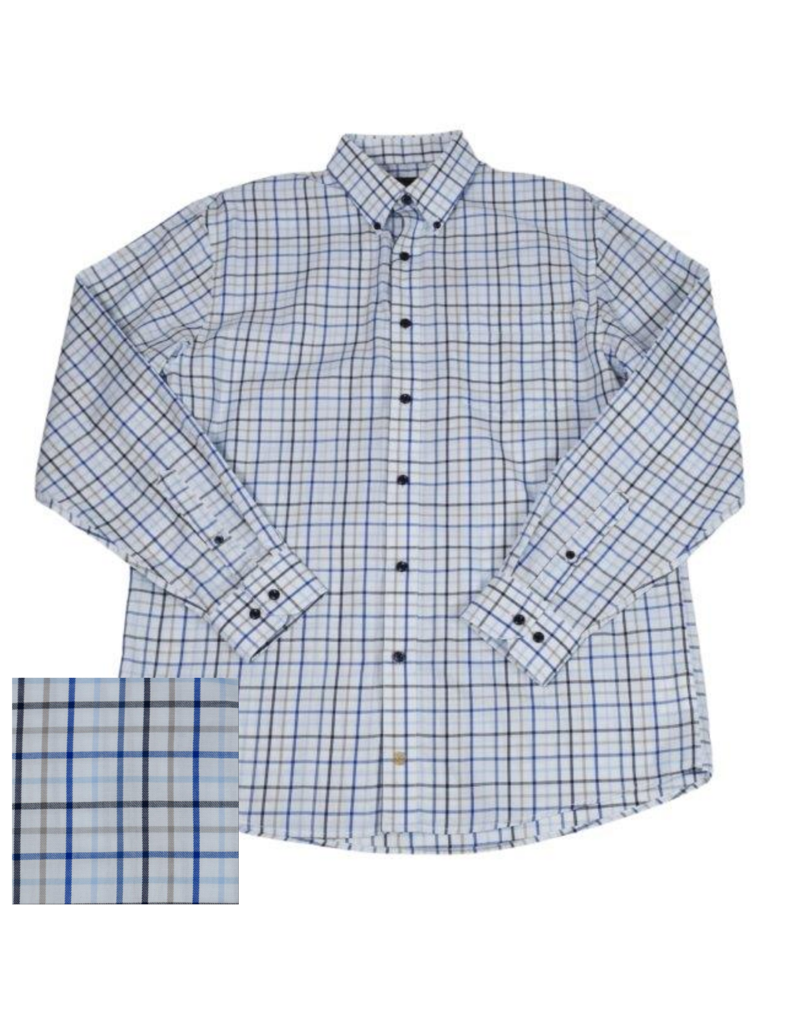 Mens Classic Fit Twill Windowpane Shirt