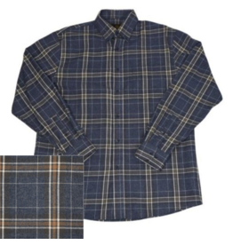 Mens Brushed Cotton Blend Plaid Shirt