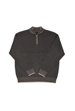 Mens Birdseye Quarter Zip Sweater Taupe