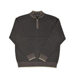 Mens Birdseye Quarter Zip Sweater Taupe