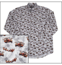 Mens Santa Sleigh Long Sleeve Stretch Shirt