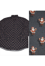 Mens Drunk- Smoke Santa Long Sleeve Stretch Shirt