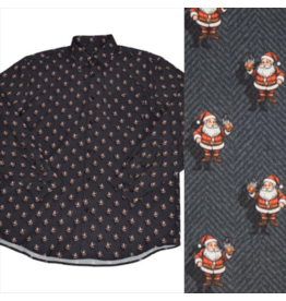 Mens Drunk- Smoke Santa Long Sleeve Stretch Shirt