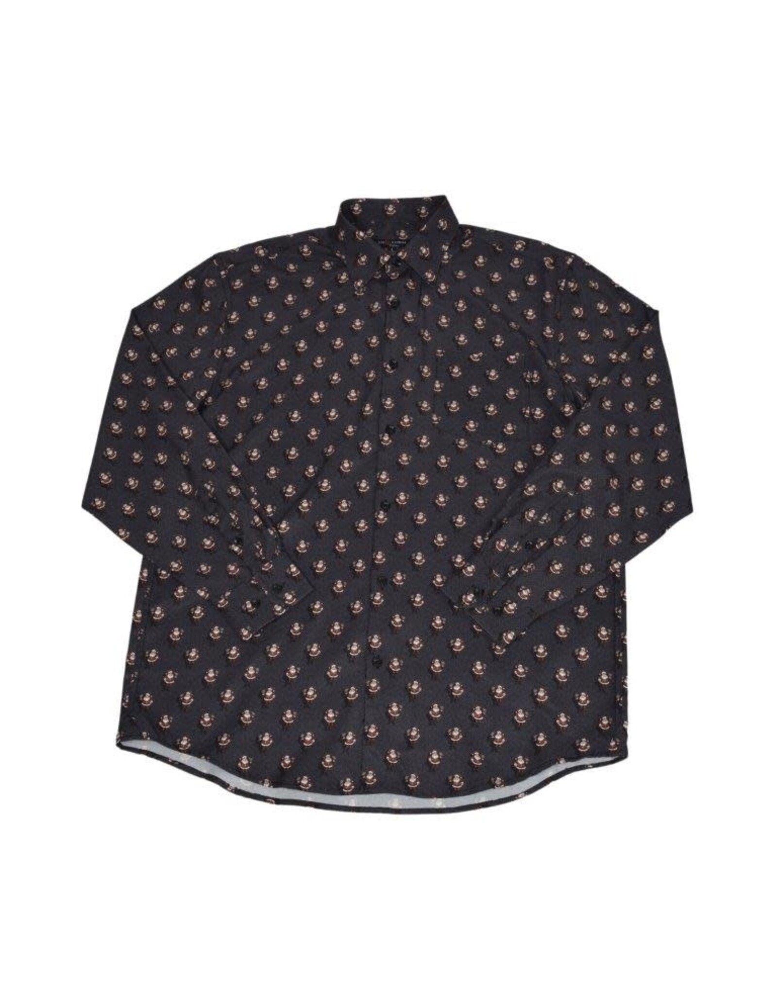 Mens Drunk- Smoke Santa Long Sleeve Stretch Shirt