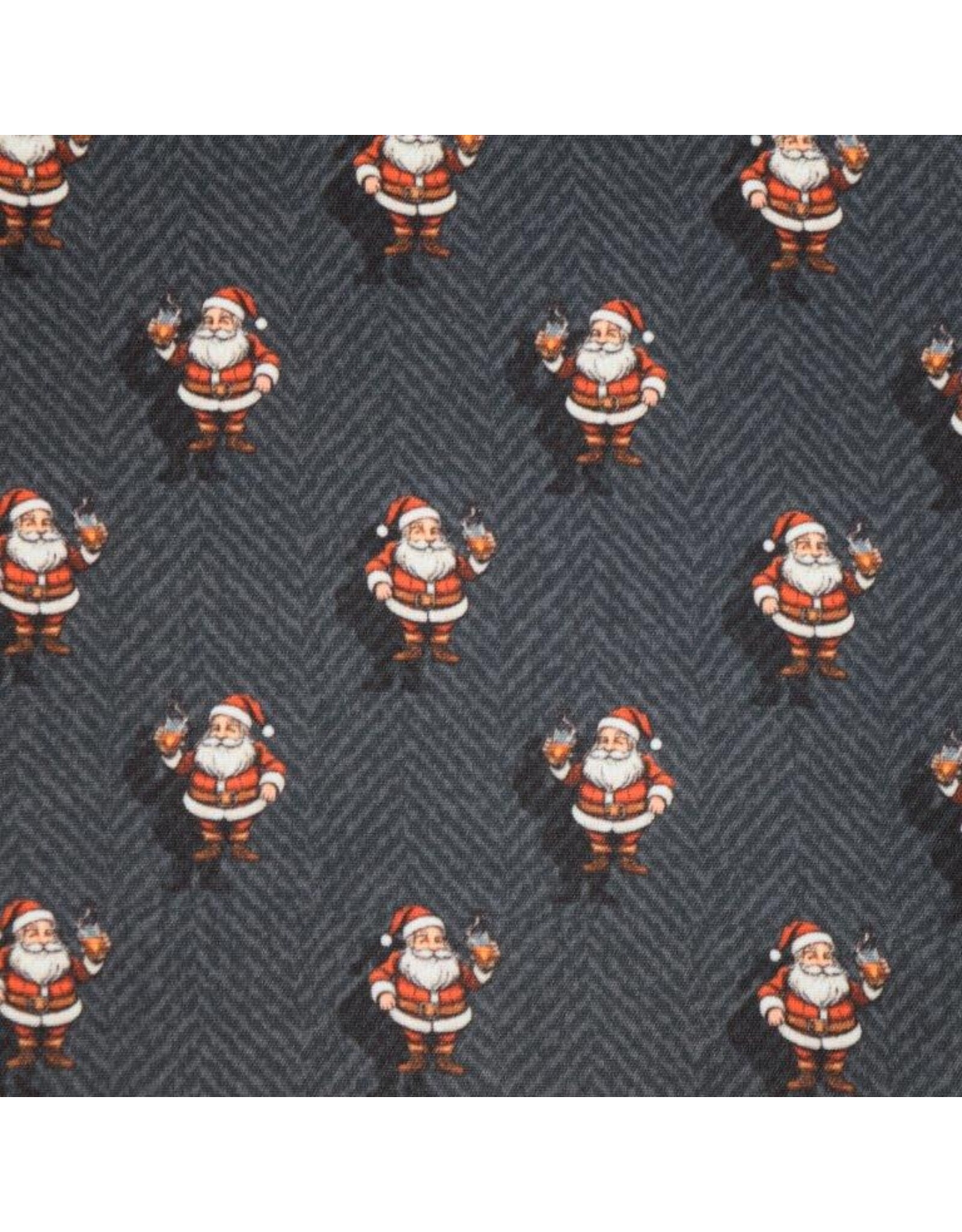 Mens Drunk- Smoke Santa Long Sleeve Stretch Shirt