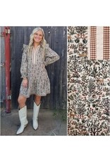 Tilda Vintage Woodland Print Tiered Dress
