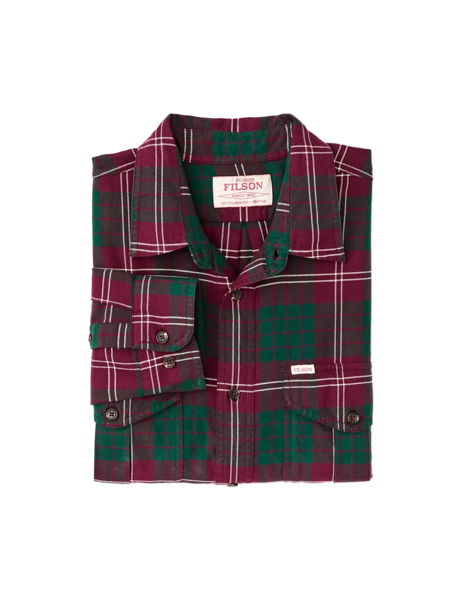 Filson Filson Lightweight Alaskan Guide Shirt Green Plaid