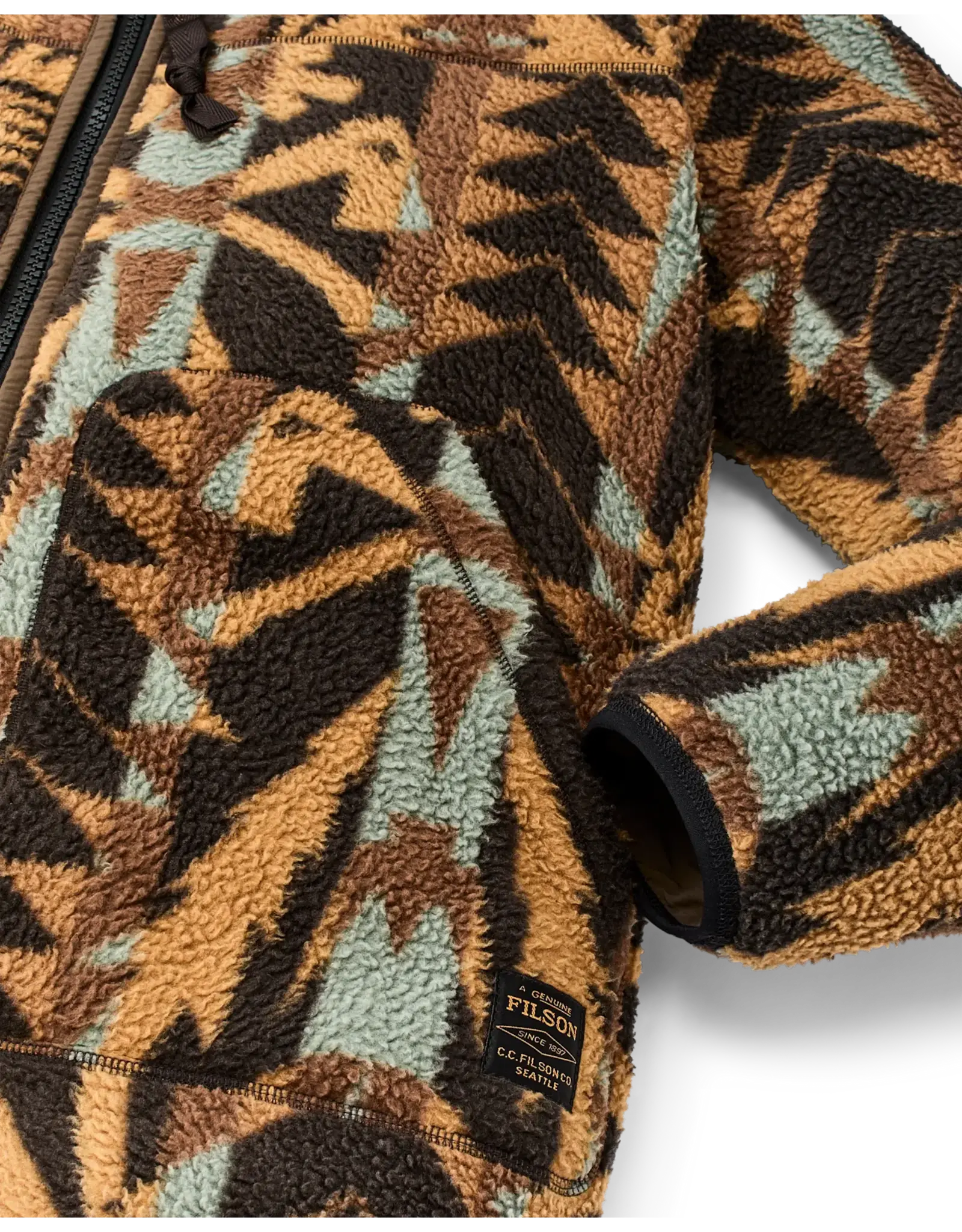 Filson FIlson Reversible Pile Fleece Jacket Brown Print