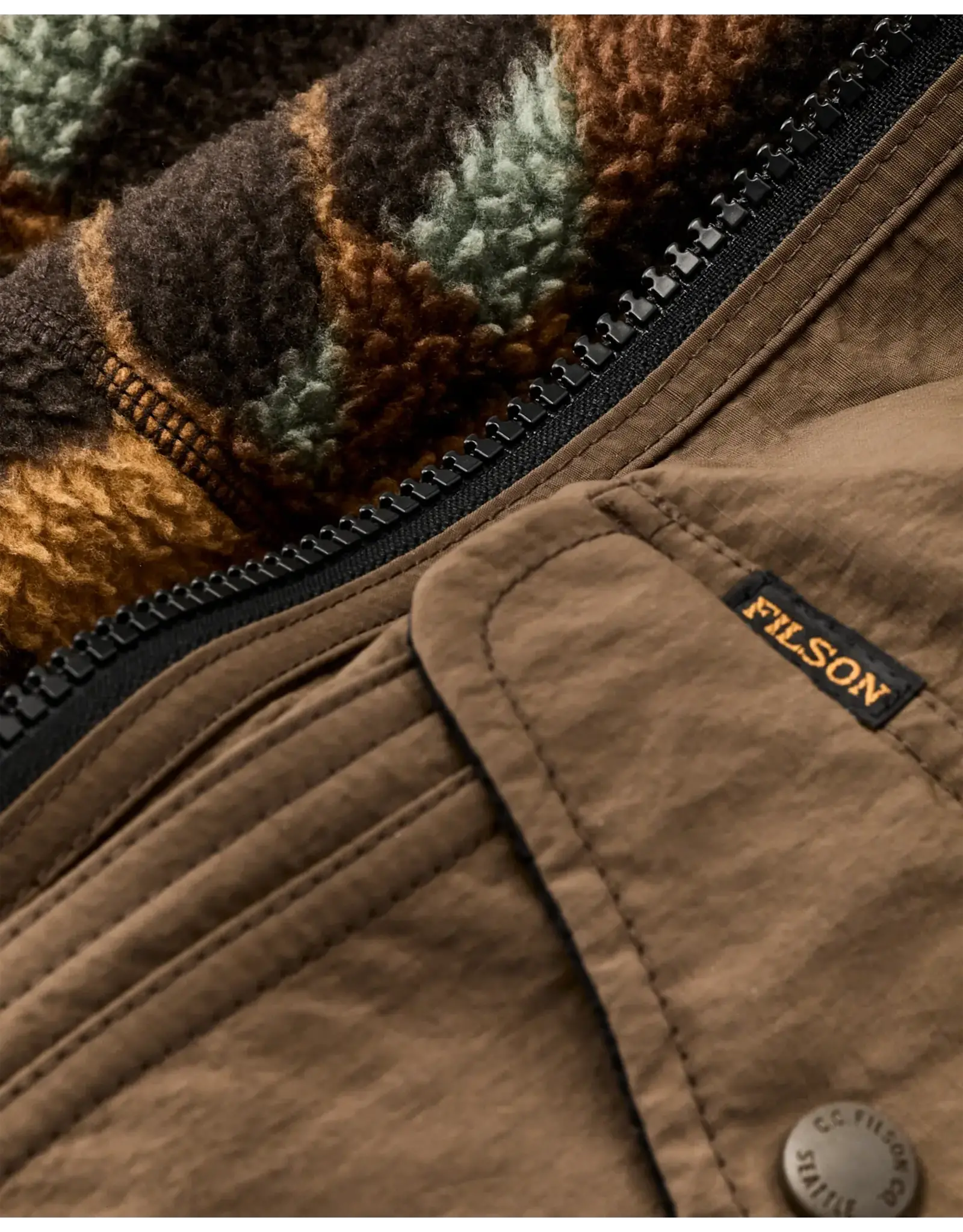 Filson FIlson Reversible Pile Fleece Jacket Brown Print