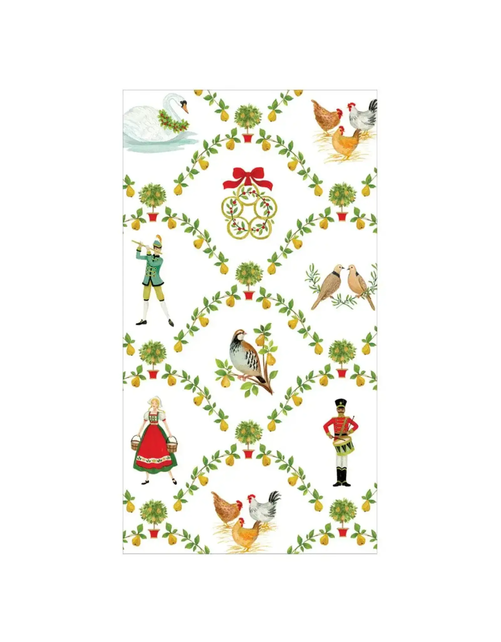 Caspari Caspari Guest Towels Paper On the Twelfth Day