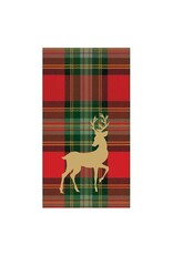Caspari Caspari Guest Towels Paper Reindeer Tartan Red
